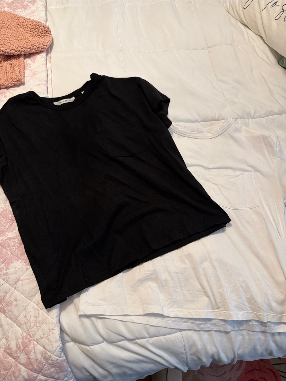 7 Diamonds Black & White Pocket Tee Duo